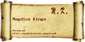 Magdics Kinga névjegykártya